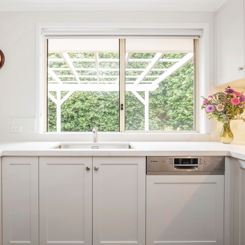 MDF bianco a forma di U del centro di Shaker Lacquer Kitchen Cabinets 18mm HMR