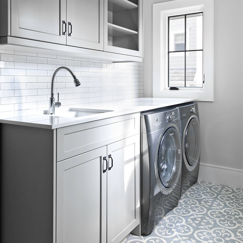 Governo di stoccaggio su ordinazione della stanza di lavanderia con la luce Gray Shaker Modern Bathroom Vanity del lavandino