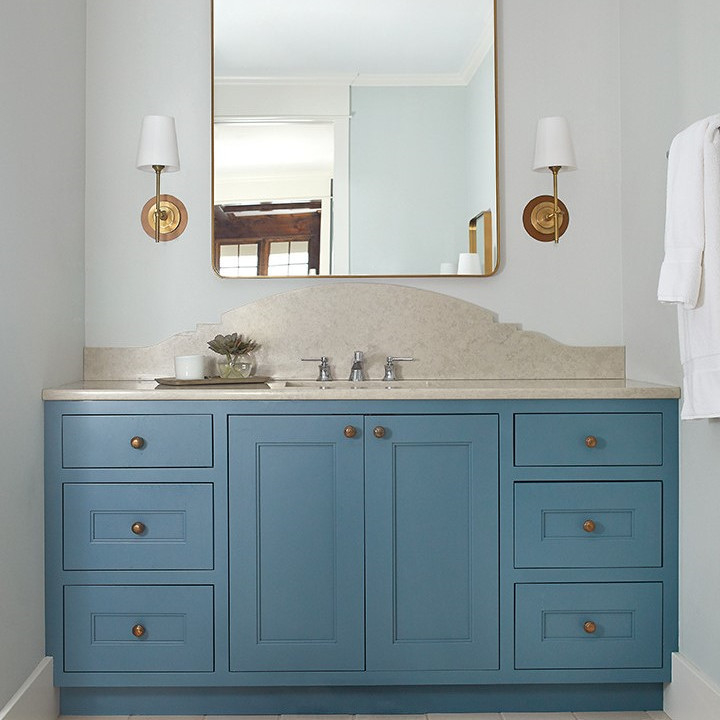 Governo blu bianco di vanità del bagno del multi di colore specchio classico della lacca