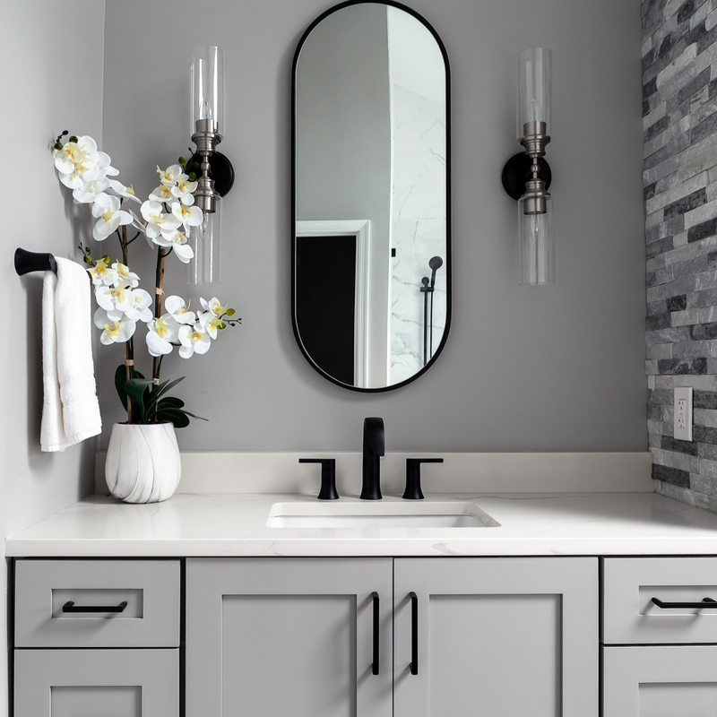 Unità neutrali di lusso di Grey Shaker Style Lacquer Bathroom Vanity combinate con 2 porte 6 cassetti