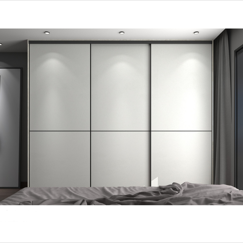 Porta bianca di verniciatura di legno di Grey Wardrobe Multi Color Sliding della melammina moderna