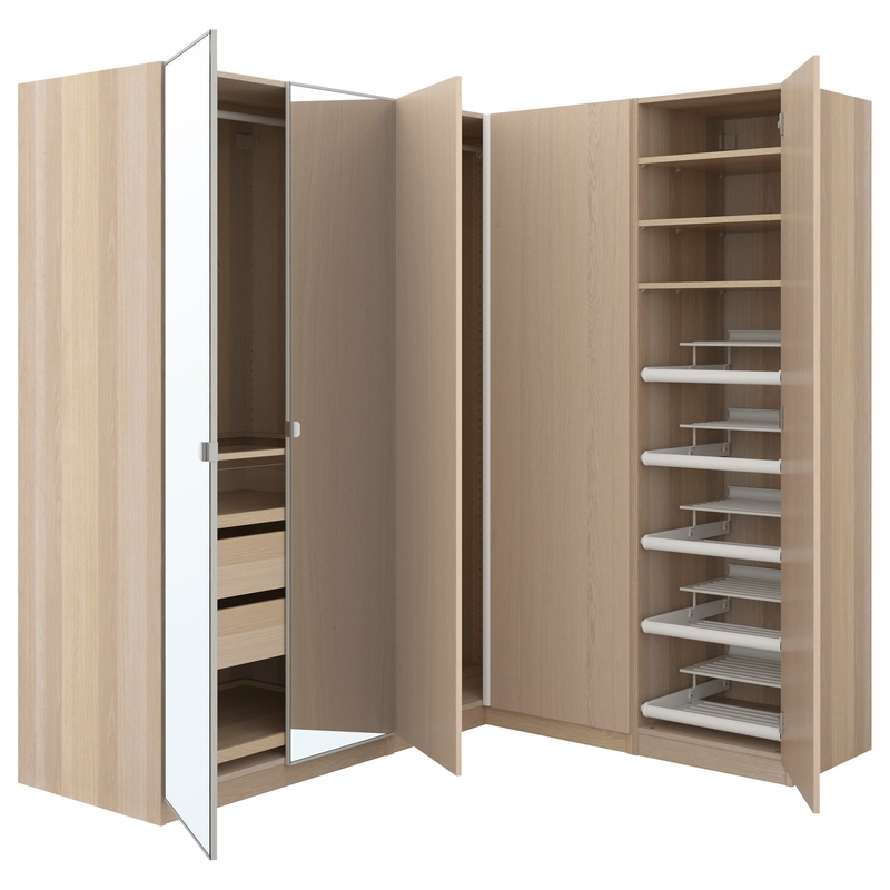Guardaroba moderni del grano di legno della camera da letto del Governo di stoccaggio della porta della melammina 4 con lo specchio dei cassetti
