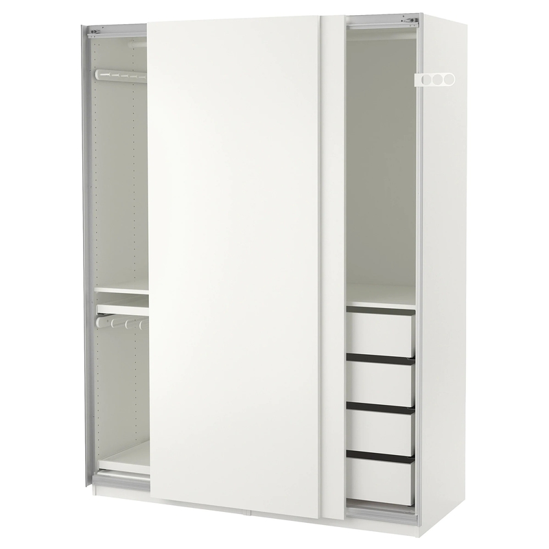 Matte White Cream Flat Panel lacca lo stoccaggio della camera da letto del panno del gabinetto del guardaroba del portello scorrevole