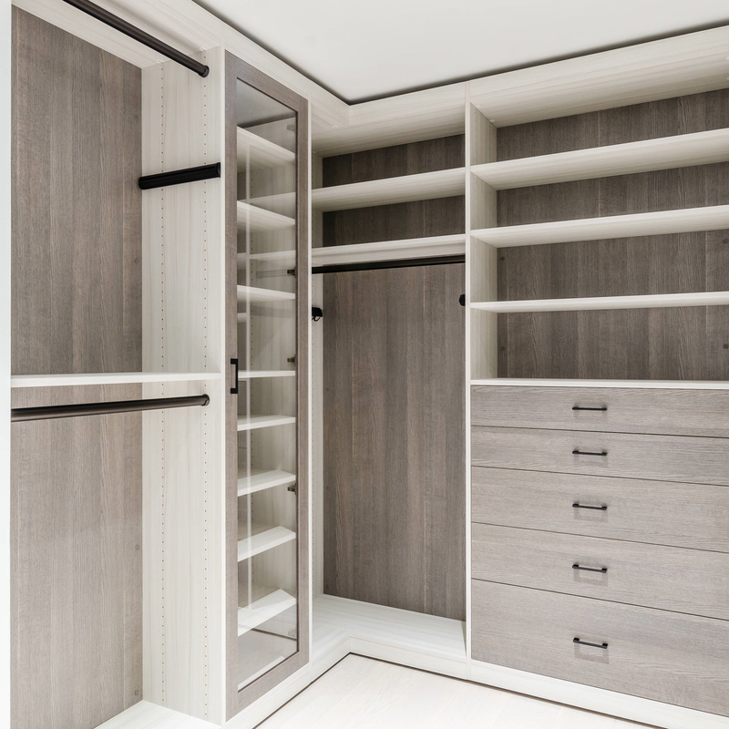 U modella la passeggiata di legno di Matte Grey Melamine Walk Through Wardrobe nello stoccaggio dell'abito