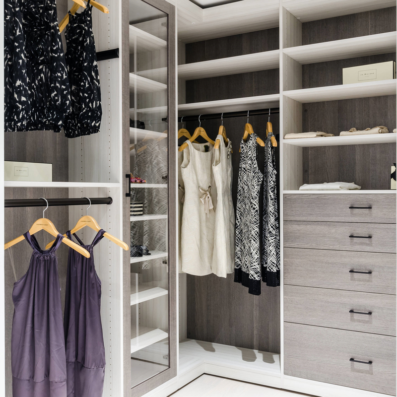 U modella la passeggiata di legno di Matte Grey Melamine Walk Through Wardrobe nello stoccaggio dell'abito