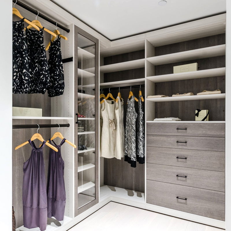 U modella la passeggiata di legno di Matte Grey Melamine Walk Through Wardrobe nello stoccaggio dell'abito