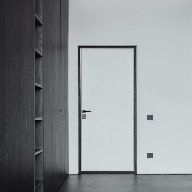 Le porte interne di legno della camera da letto della melammina rivestono l'iniettore di pannelli bianco del centro solido moderno