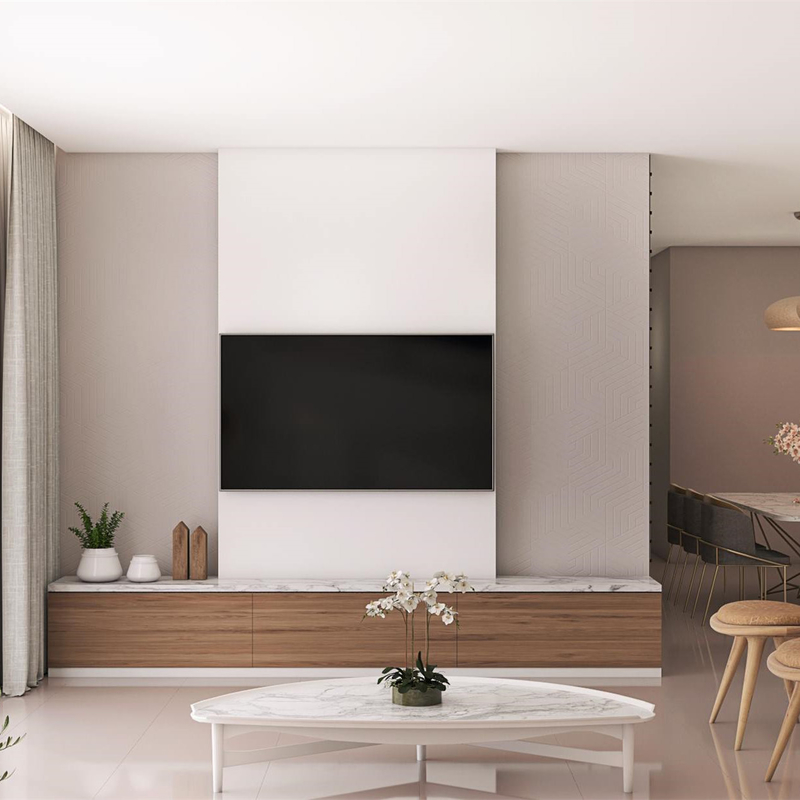 Grano scuro bianco moderno di legno del banco dell'unità della melammina TV del Governo di Grey Wall Mounted TV