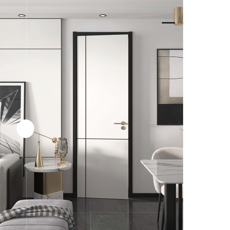 Le porte interne di legno della camera da letto della melammina rivestono l'iniettore di pannelli bianco del centro solido moderno