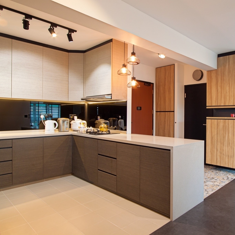 L'armadio da cucina di legno dell'impiallacciatura di attaccatura di parete ha messo il multi grado di combinazioni di colore E1