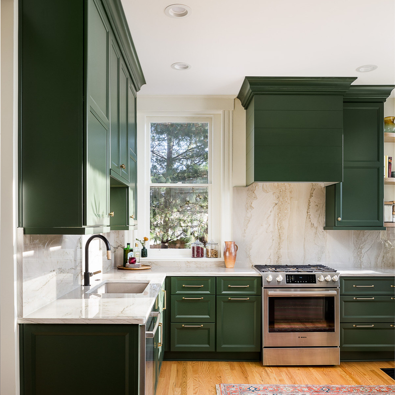 L'armadio da cucina stile country americano progetta la cucina verde verde di fabbricazione della fabbrica di rivestimento della lacca degli armadi da cucina