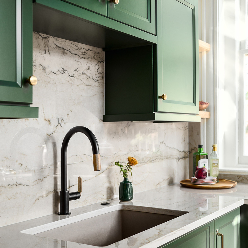 L'armadio da cucina stile country americano progetta la cucina verde verde di fabbricazione della fabbrica di rivestimento della lacca degli armadi da cucina
