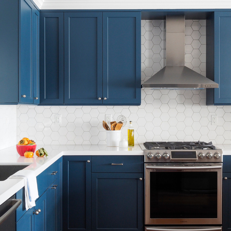 Il Governo blu domestico U dell'unità della cucina di prezzo ragionevole modella gli armadi da cucina moderni della lacca U.S.A.