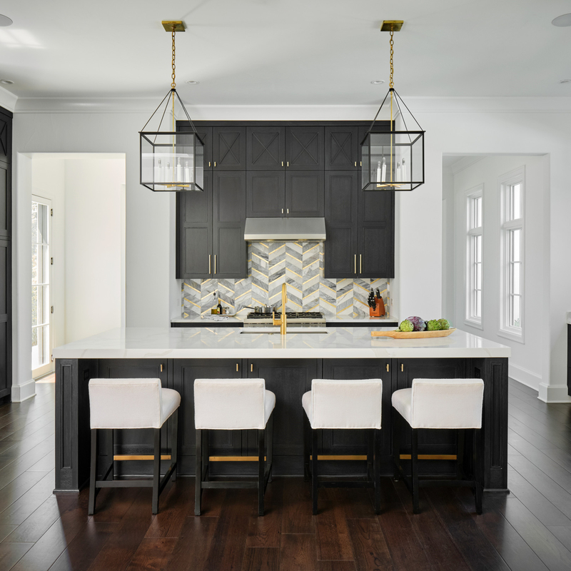 Maniglia dorata Shaker Kitchen Cabinets Complete Sets nero vicino molle di alta qualità moderna americana con l'isola