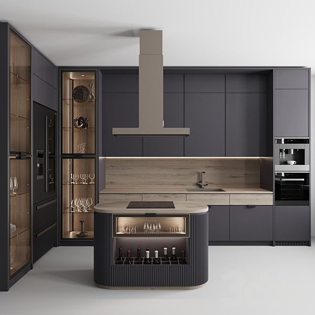 Gli armadietti di esposizione di vetro d'angolo di lusso della cucina aspettano per montare la cucina moderna dei Governi della lacca di Storge